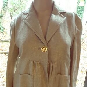 MICHAEL KORS Sparkly Linen Cropped Jacket NWT Sz 4